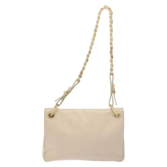 PRADA Shoulder Bag Leather Beige Auth - Picture 6 of 15